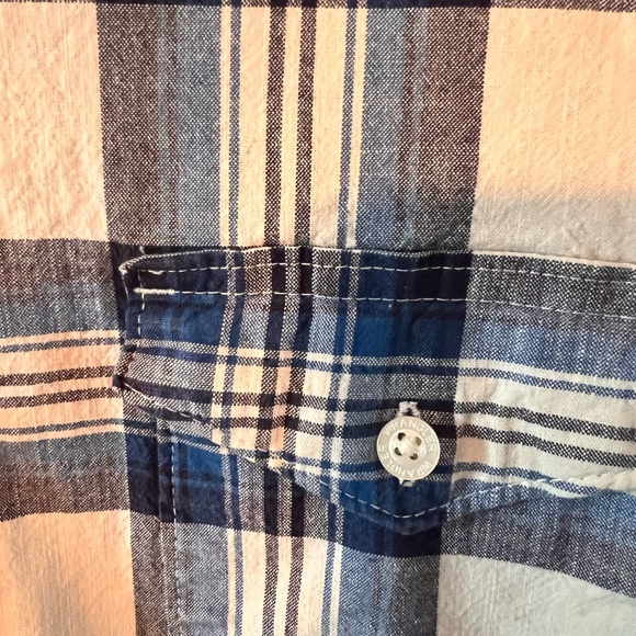 Wrangler Men’s Plaid blue/black/white button down Shirt Size EXTRA LARGE - Picture 3 of 9